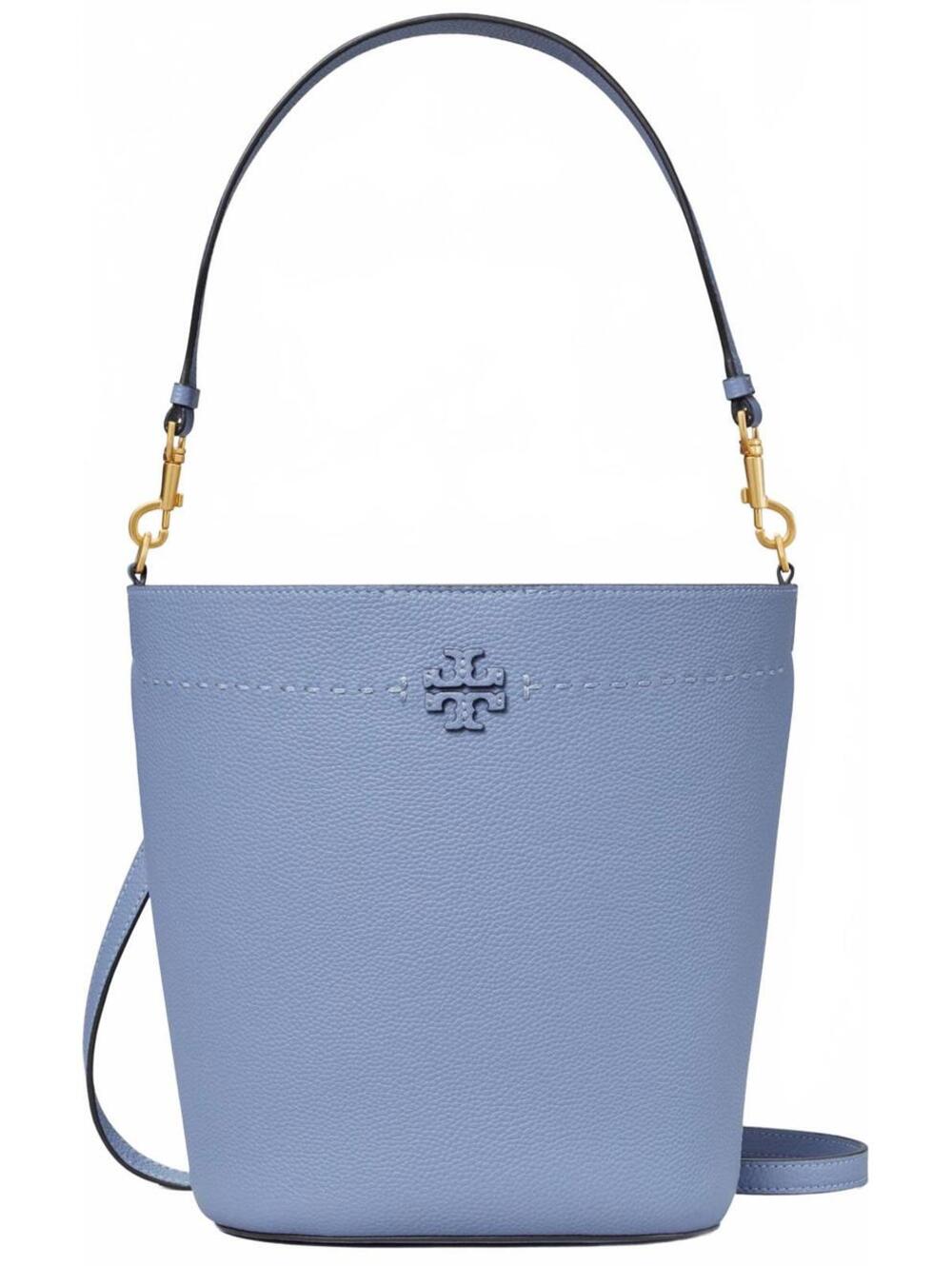 Tory Burch McGraw Leather Bucket Bag NWT Bluewood